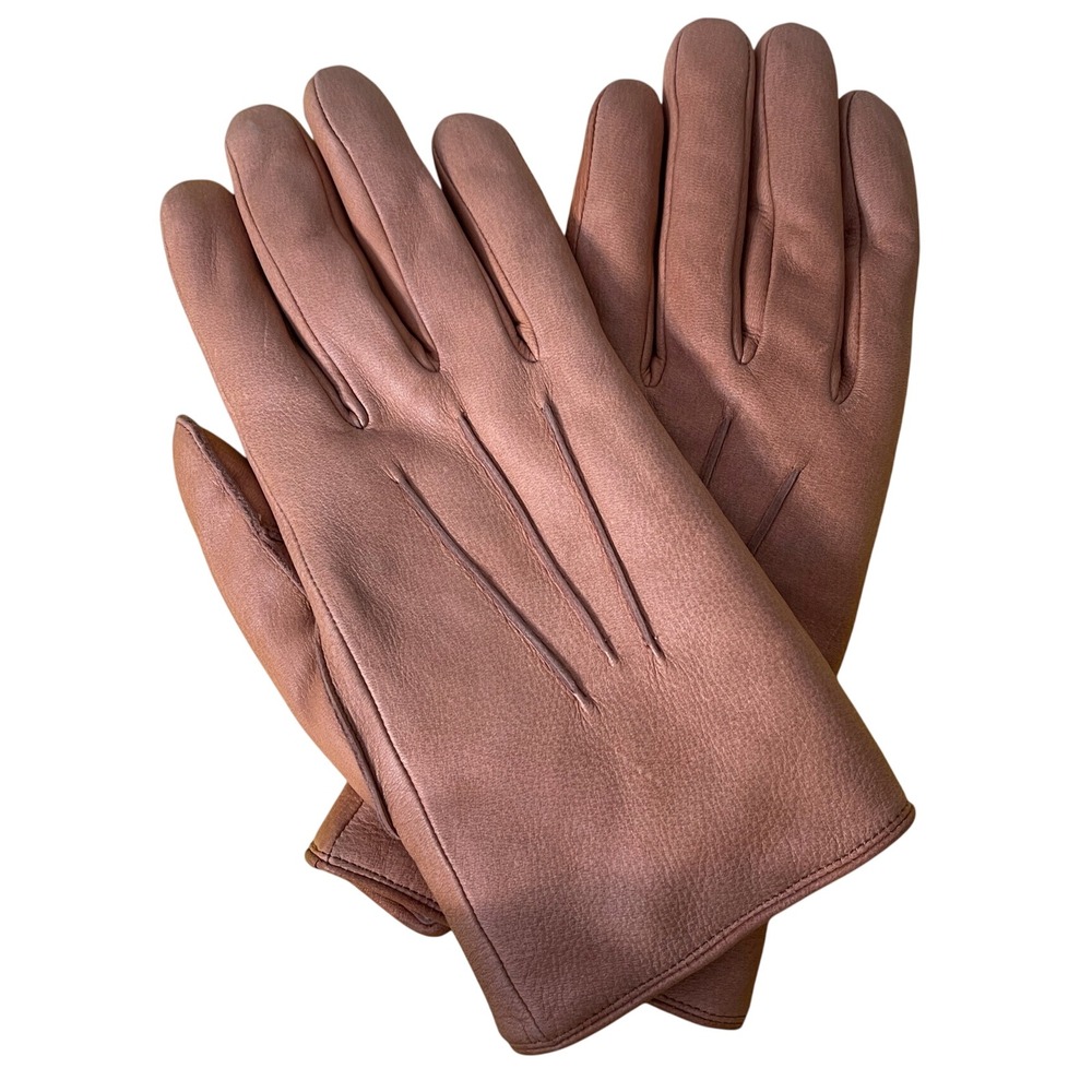 Will Leather Goods Deerskin Leather Shearling Lined Gloves Tan Size L Old Money